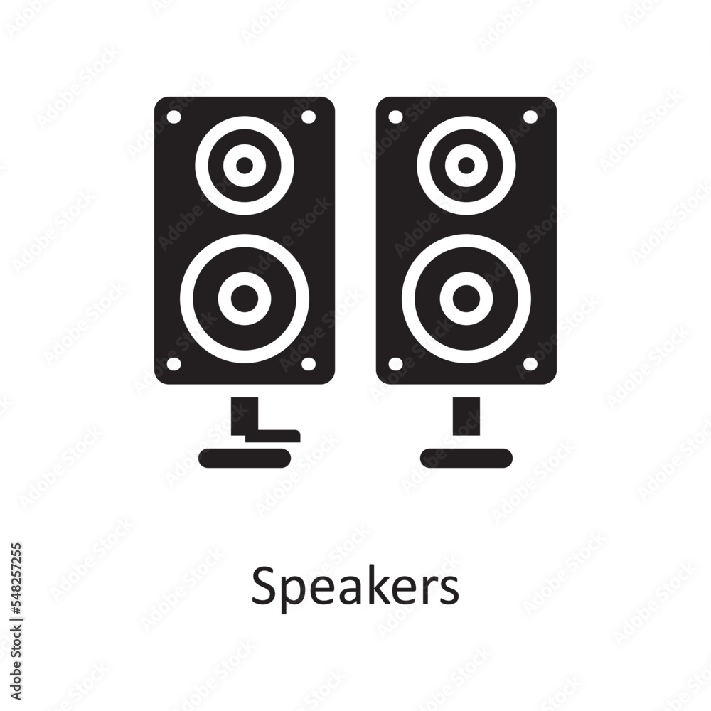 Fototapeta premium Speakers Vector Solid Icon Design illustration. Housekeeping Symbol on White background EPS 10 File