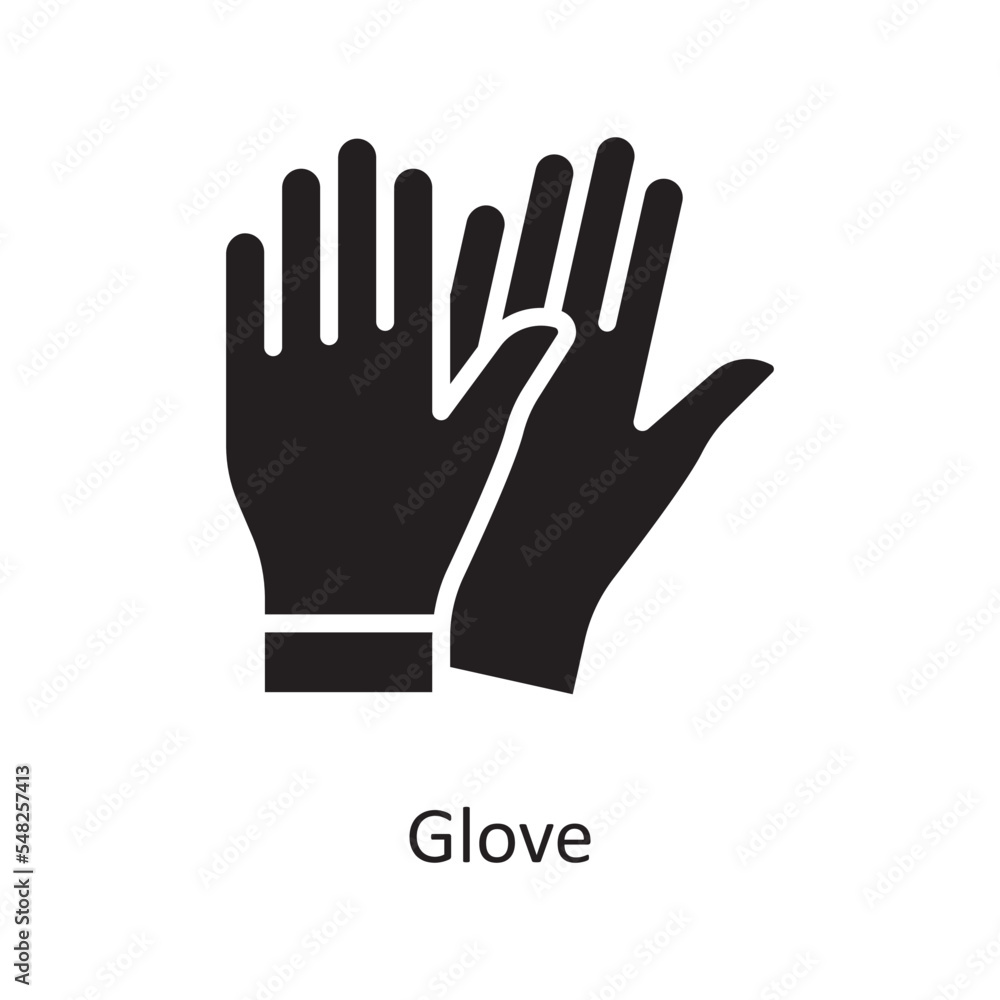 Glove  Vector Solid Icon Design illustration. Housekeeping Symbol on White background EPS 10 File