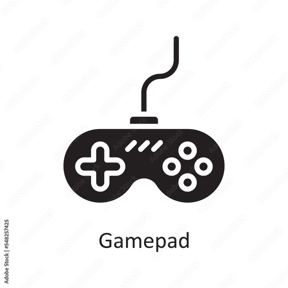 Gamepad Vector Solid Icon Design illustration. Housekeeping Symbol on White background EPS 10 File Gamepad Vector Solid Icon Design illustration. Housekeeping Symbol on White background EPS 10 File