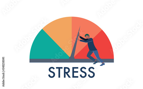 People are on the mood scale, stress rate. Frustration and stress, Emotional overload, burnout, overworking, depression diagnosis Mental disorder. Vector illustration 