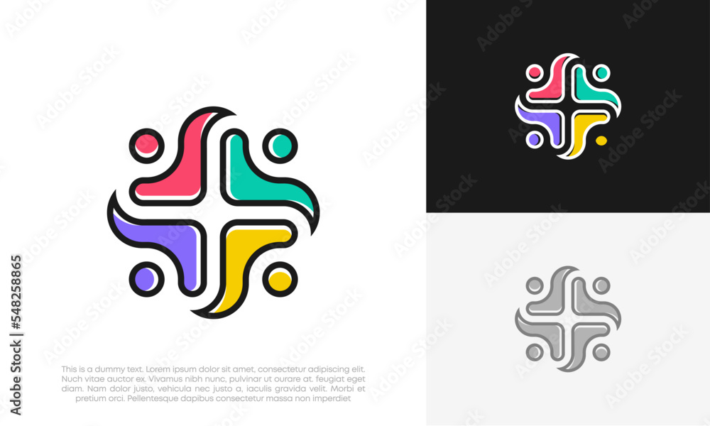 abstract people and human family logo design vector abstract people and human family logo design vector