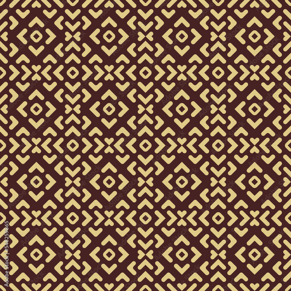 Seamless geometric abstract vector pattern whith rhombuses. Geometric brown and golden modern ornament. Seamless modern background Seamless geometric abstract vector pattern whith rhombuses. Geometric brown and golden modern ornament. Seamless modern background