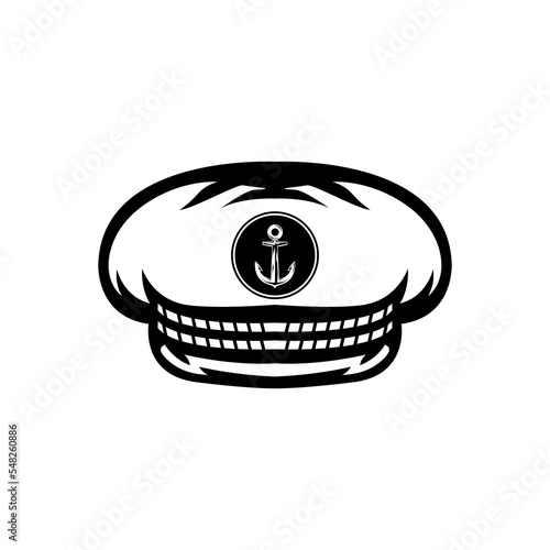 captain's hat vector template suitable for clubyachtt, sail logo template