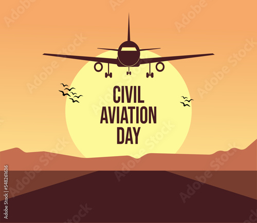 International civil aviation day, aviation day, airplane, vector illustration, greeting cards, social media post, banner, poster, flyer, billboard
