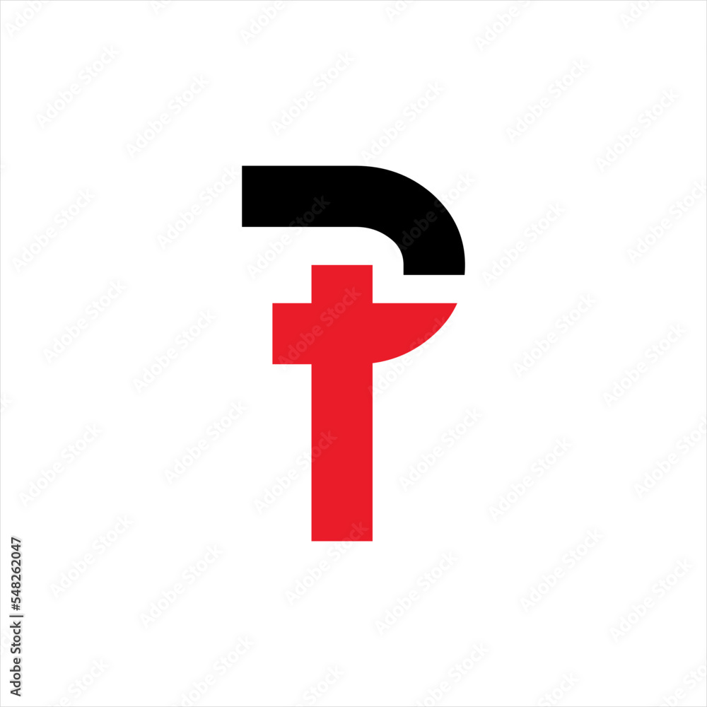 Fototapeta premium Letter P logo vector design with a cross.