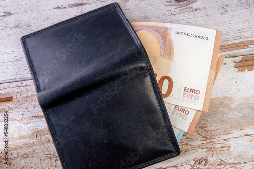 wallet with euro banknotes