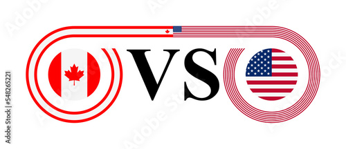 the concept of canada vs united states. vector illustration isolated on white background