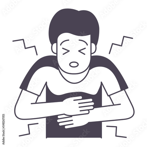 man having stomachache icon