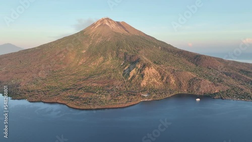 Mount Ile Lewotolo is an active stratovolcano on the island of Lembata between Flores and Alor. This beautiful area in the Lesser Sunda Islands is part of the Ring of Fire. photo
