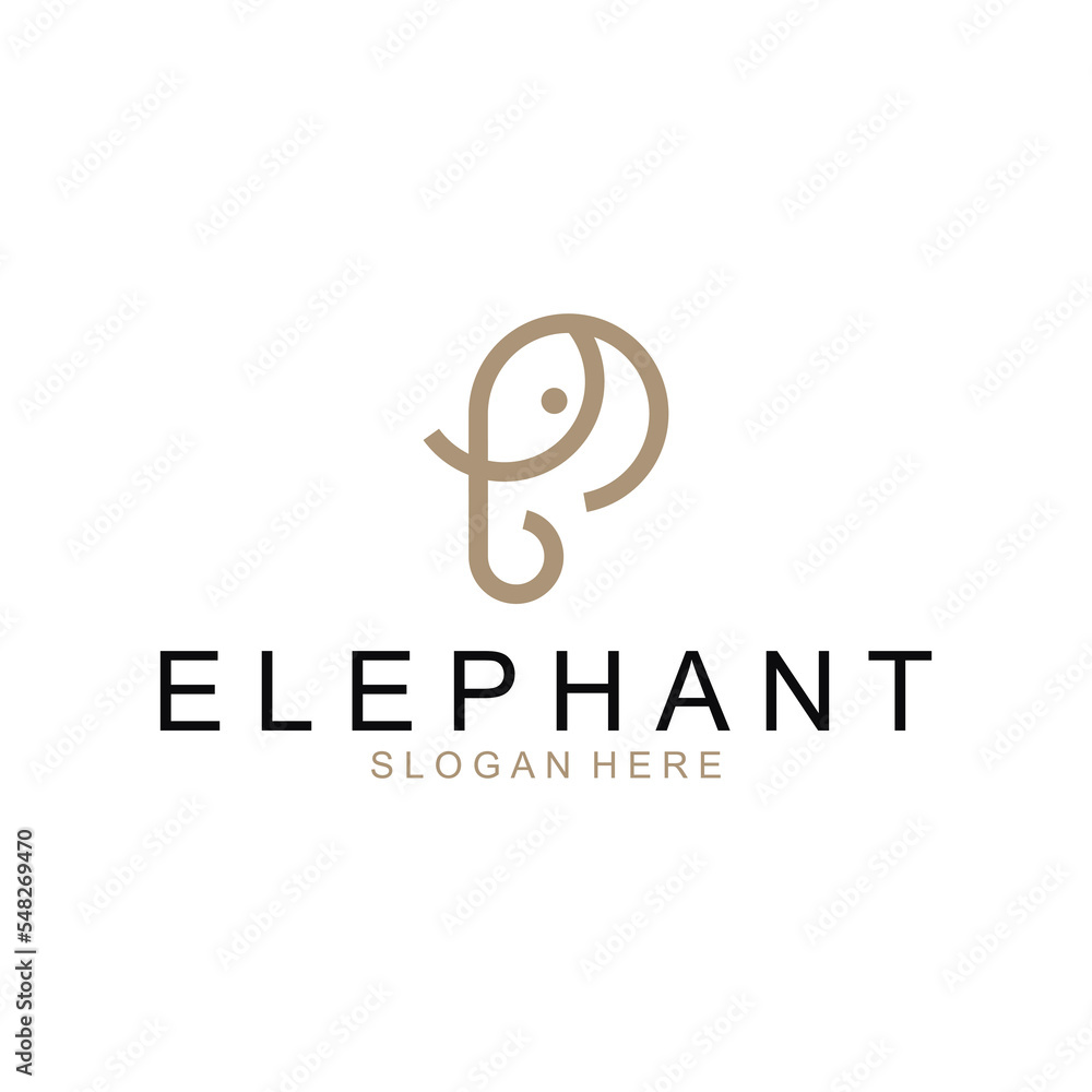 Fototapeta premium elephant head logo design premium