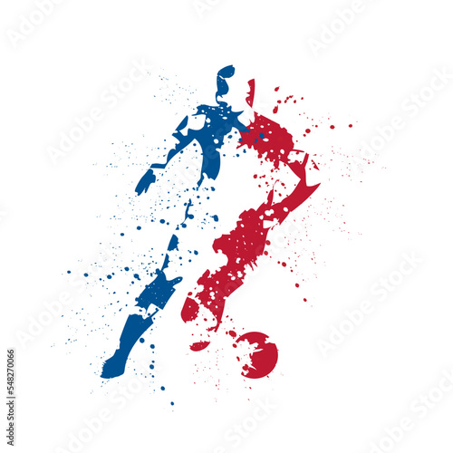 Footballeur-tâches-bleu blanc rouge 2