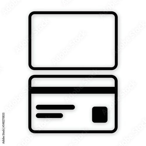 credit card line icon, outline and solid vector sign, linear and full pictogram isolated on black, logo illustration