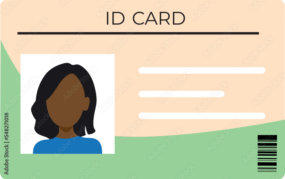 ID Card isolated on white background. Identification card icon