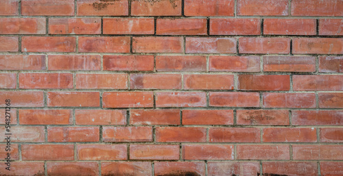 Empty old red brick wall texture backgrounds. 
