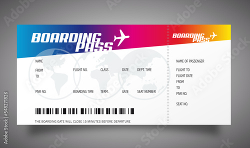 Boarding pass / Billet d'avion