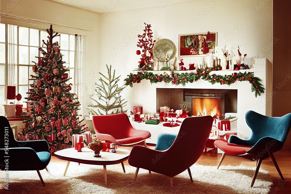 Obraz premium modern living room at christmas