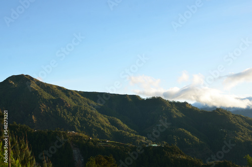 mountains, sky, landscape, view, field, green benguet_001