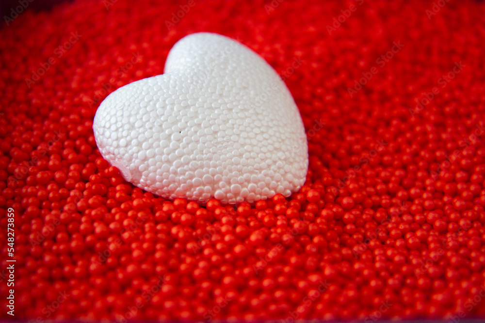 Fototapeta premium red heart on white background