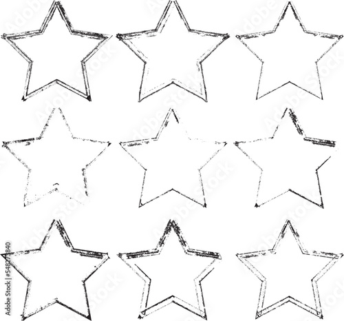 Grunge stars collection. vector illustration