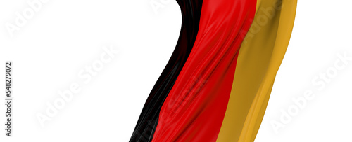 Germany flag of silk with copyspace for your text or images and white background -3D illustration png