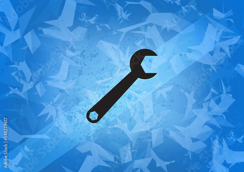 Spanner aesthetic abstract icon on blue background photo