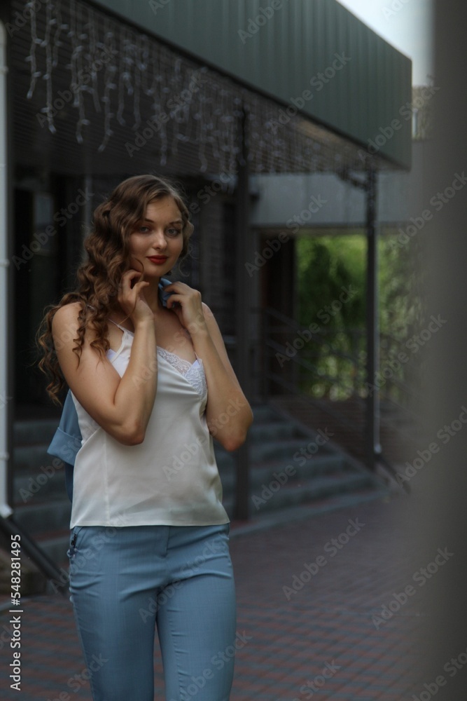 Fototapeta premium woman talking on cell phone