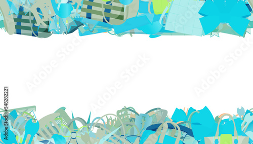 Background pattern abstract design texture. Horizontal seamless stripes. Border frame, transparent background. Theme is about parlor, straight razor, barbershop, handbag, hair care, barber