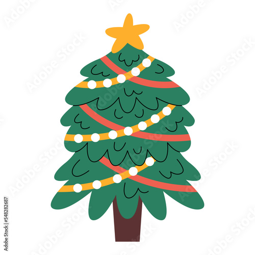 Decorated Christmas tree (ID: 548282687)