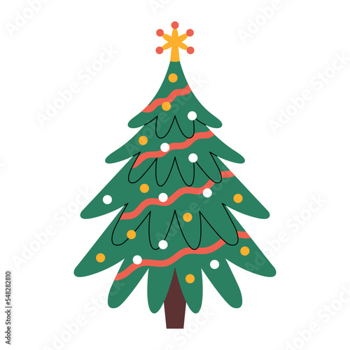 Decorated Christmas tree (ID: 548282810)