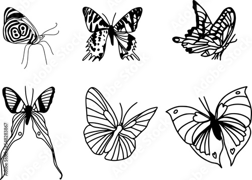 vector de bonitas mariposas IV