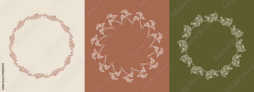 Vector set of design elements and botanical illustrations in simple linear style. Boho arch logo design elements and frames for social media stories and posts Vector set of design elements and botanical illustrations in simple linear style. Boho arch logo design elements and frames for social media stories and posts