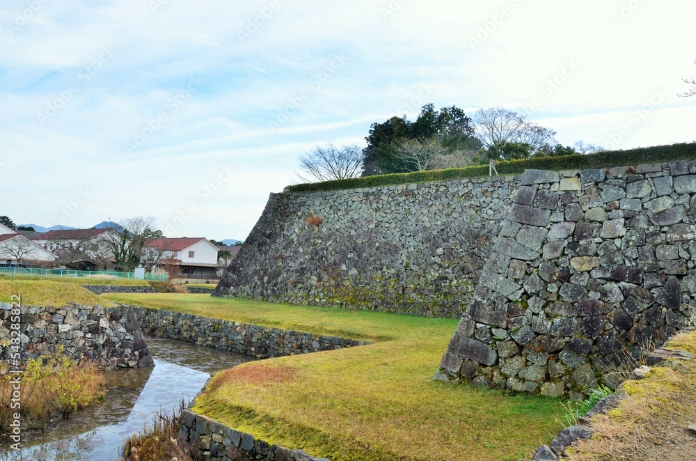 篠山城跡 二の丸石垣とお堀