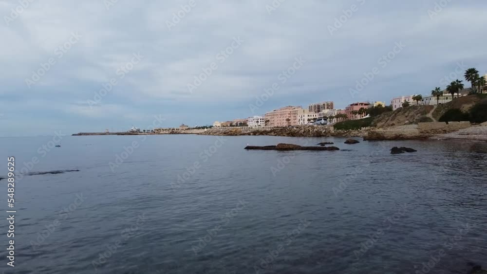 Aerial view of the Tyrrhenian sea of Civitavecchia with drone Aerial view of the Tyrrhenian sea of Civitavecchia with drone