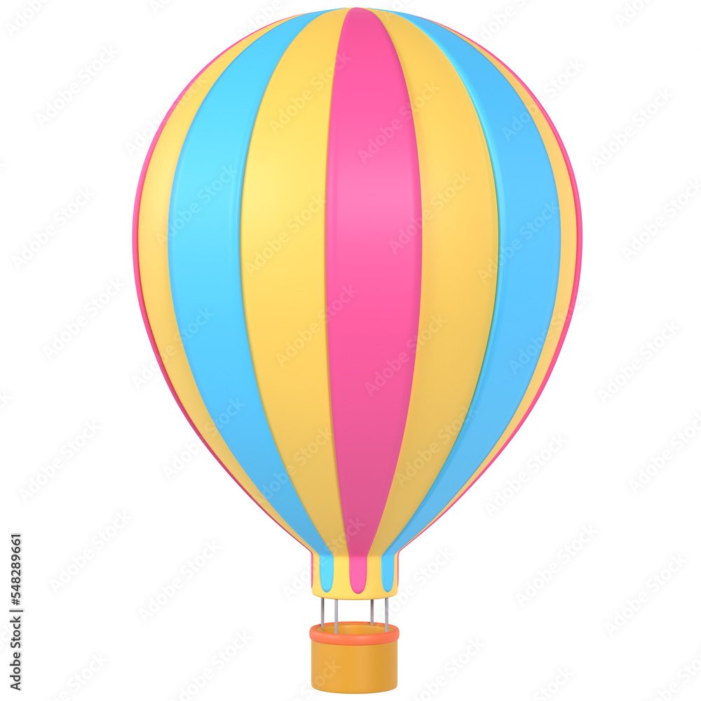 Naklejka premium Hot air balloon 3D icon