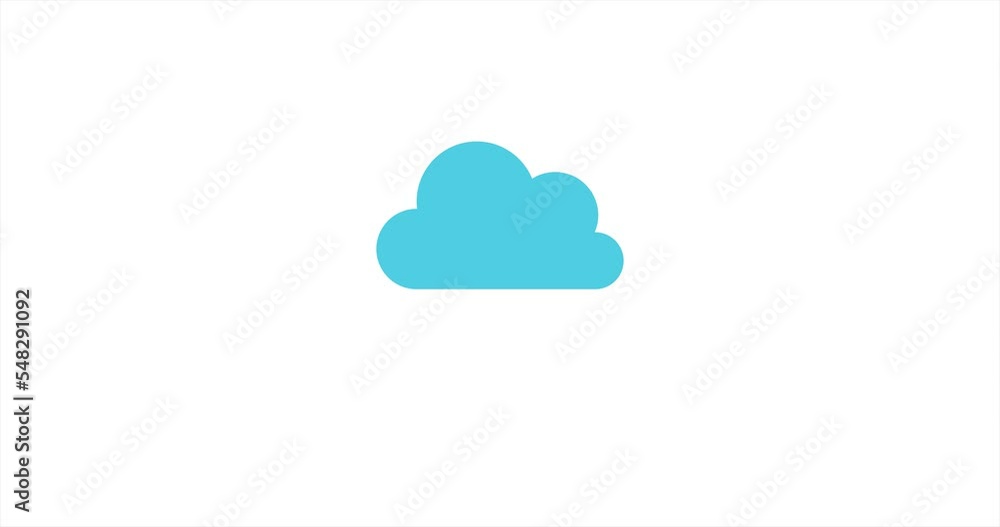 Storm and clouds. Animated vector on white background. Weather report video. Seamless weather icon Storm and clouds. Animated vector on white background. Weather report video. Seamless weather icon