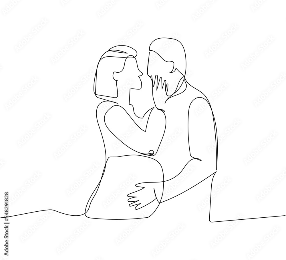 Loving couple hugging, spouses, pregnant woman one line art. Continuous line drawing of pregnancy, motherhood, preparation for childbirth, family, expectation of a child, love, mutual understanding. Loving couple hugging, spouses, pregnant woman one line art. Continuous line drawing of pregnancy, motherhood, preparation for childbirth, family, expectation of a child, love, mutual understanding.
