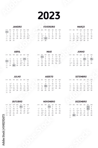 Calendário de bolso 2023 - PT