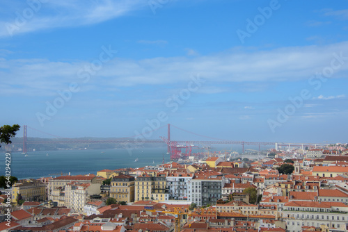 View of the city of Lisbon in Portugal and its architecture from the St-Georges Castle