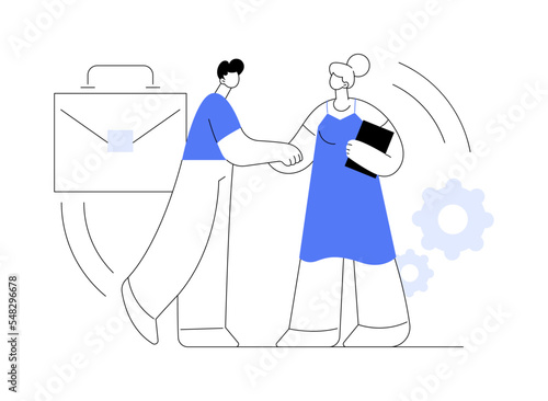 Partnership abstract concept vector illustration.
