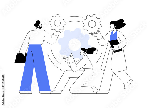 Cooperation abstract concept vector illustration.