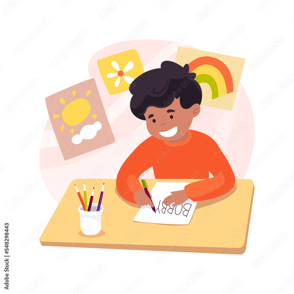 Writing personal name isolated cartoon vector illustration. Writing personal name isolated cartoon vector illustration.