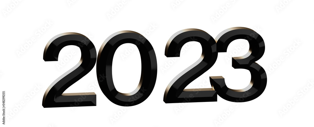 Happy New Year 2023. 3D illustration numbers isolated Happy New Year 2023. 3D illustration numbers isolated