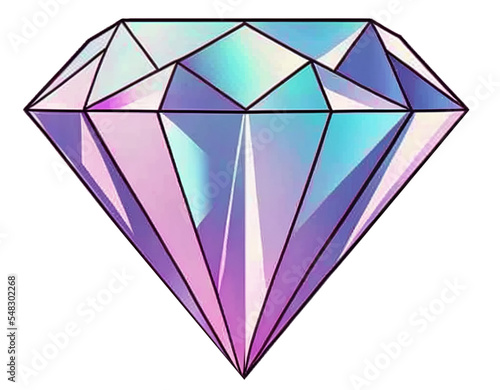 Pastel Diamond Isolated Design | Created Using Midjourney and Photoshop