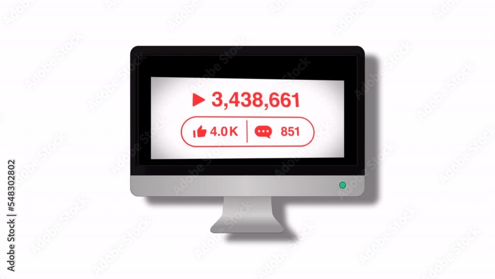 Social media counter on desktop computer Social media counter on desktop computer