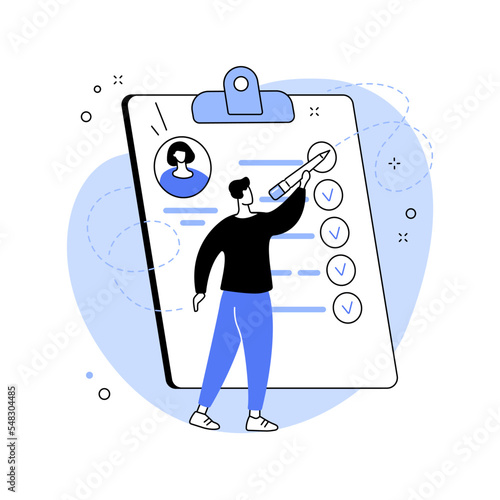 Employee assessment abstract concept vector illustration.