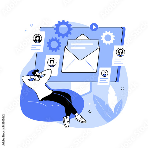 Marketing automation system abstract concept vector illustration.