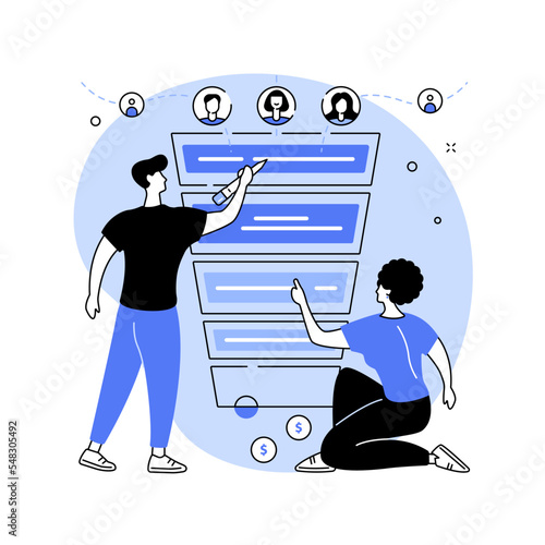 Sales funnel management abstract concept vector illustration.