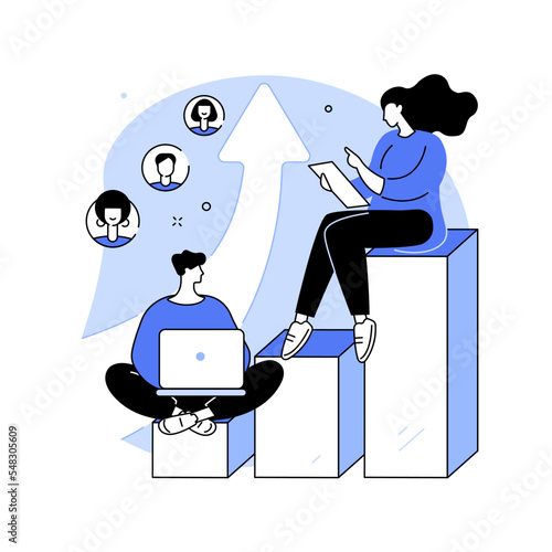 Corporate ladder abstract concept vector illustration.