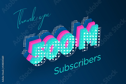 500 Million  subscribers celebration greeting banner with Multi Layers Design photo