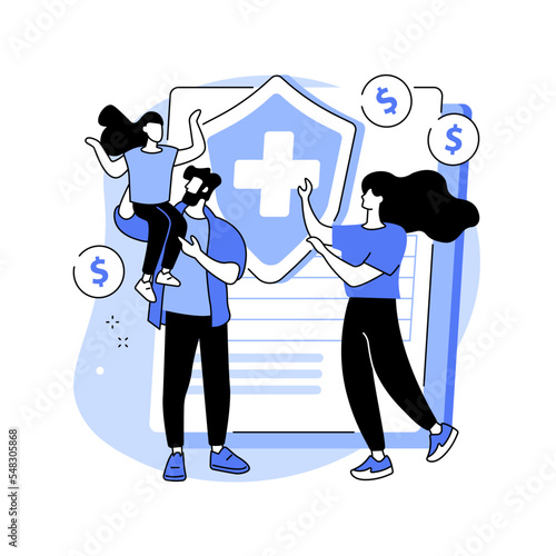 Family benefit abstract concept vector illustration.